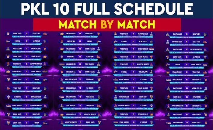 kabaddi 2023 match list