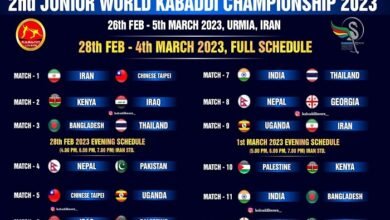 kabaddi match 2023 time table